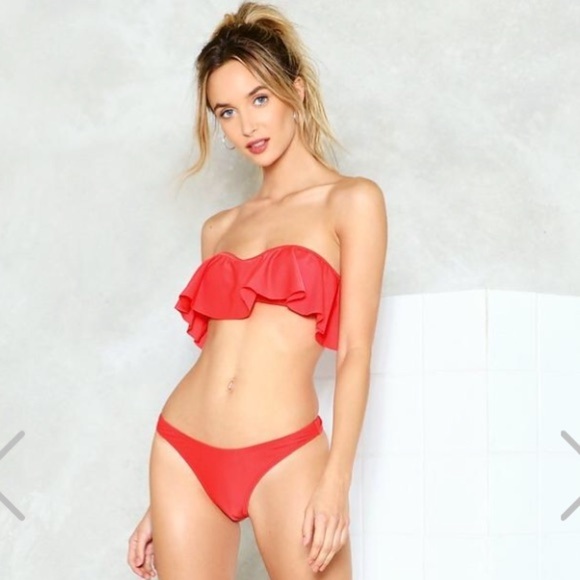 Nasty Gal “Your Love is Like a Heat Wave” Bikini red two piece - Picture 1 of 4